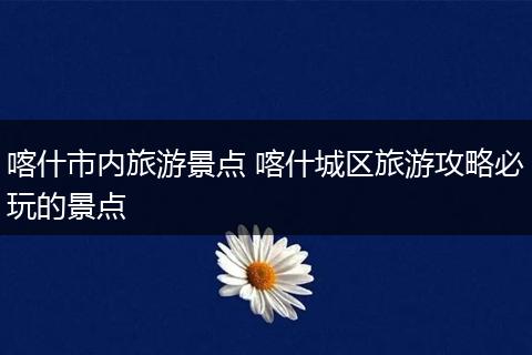 喀什市内旅游景点 喀什城区旅游攻略必玩的景点