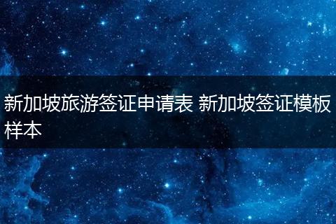 新加坡旅游签证申请表 新加坡签证模板样本