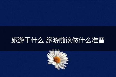 旅游干什么 旅游前该做什么准备
