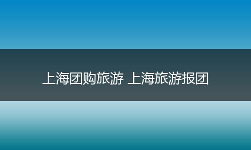 上海团购旅游 上海旅游报团