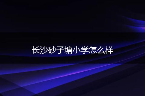 长沙砂子塘小学怎么样