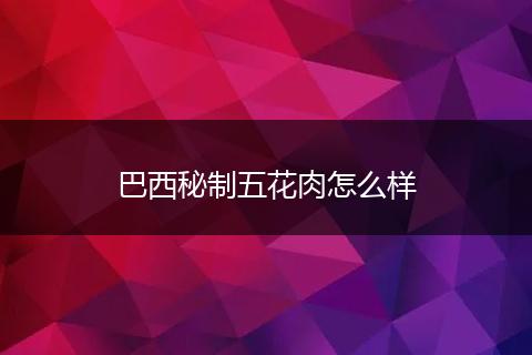 巴西秘制五花肉怎么样