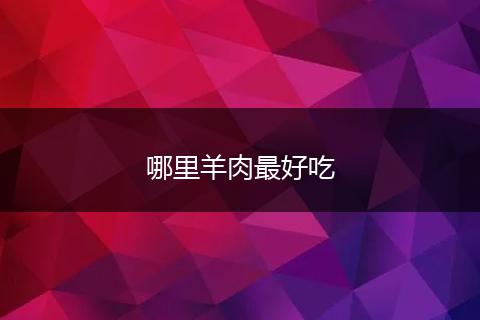 哪里羊肉最好吃