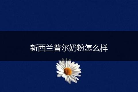 新西兰普尔奶粉怎么样
