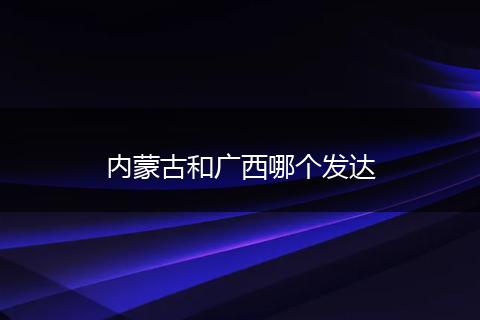 内蒙古和广西哪个发达