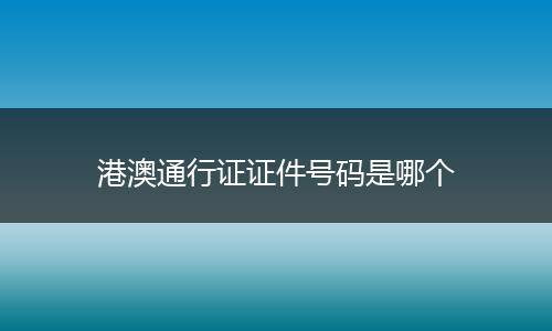 港澳通行证证件号码是哪个