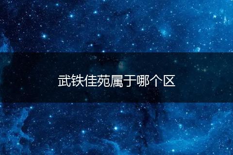 武铁佳苑属于哪个区