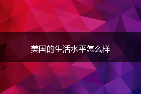 美国的生活水平怎么样