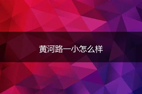 黄河路一小怎么样
