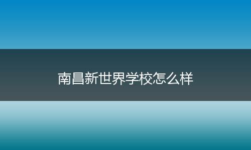 南昌新世界学校怎么样