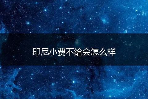 印尼小费不给会怎么样
