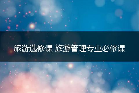 旅游选修课 旅游管理专业必修课