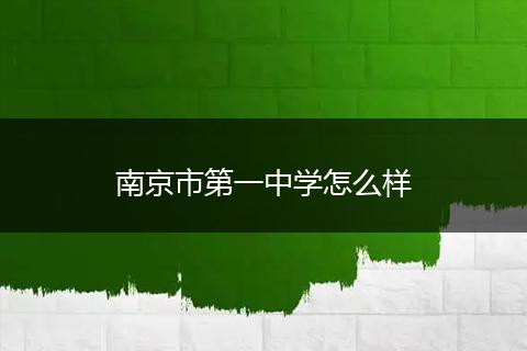南京市第一中学怎么样