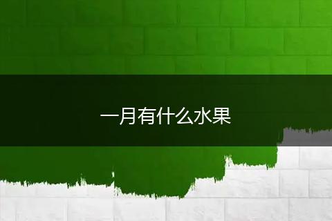 一月有什么水果