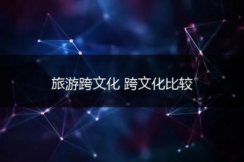 旅游跨文化 跨文化比较