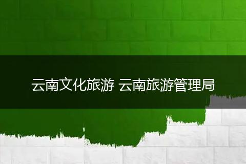 云南文化旅游 云南旅游管理局