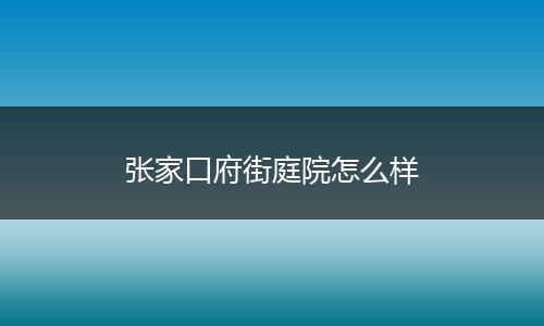 张家口府街庭院怎么样