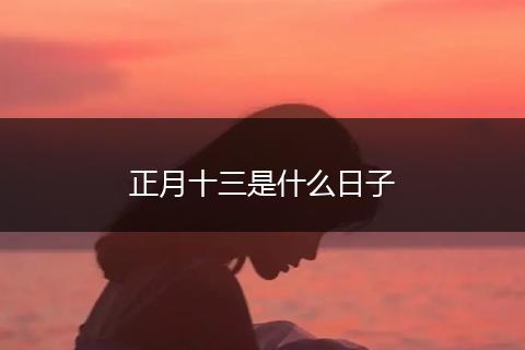 正月十三是什么日子