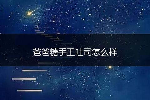 爸爸糖手工吐司怎么样