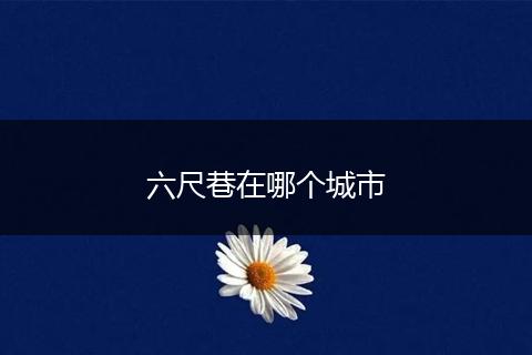 六尺巷在哪个城市