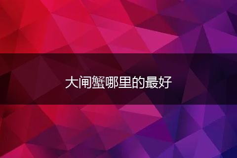 大闸蟹哪里的最好