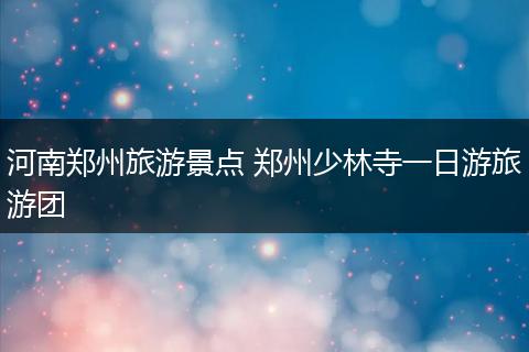 河南郑州旅游景点 郑州少林寺一日游旅游团