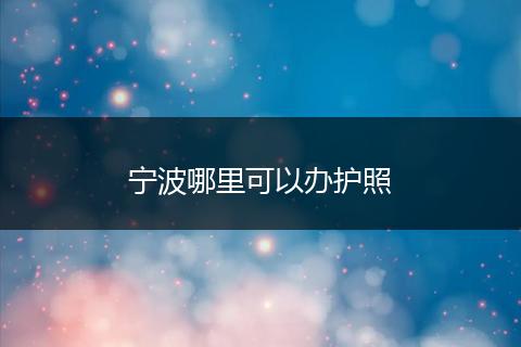 宁波哪里可以办护照