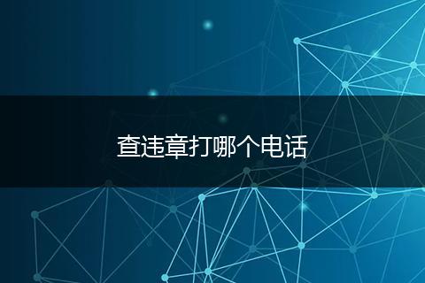 查违章打哪个电话