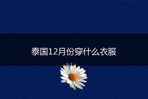 泰国12月份穿什么衣服
