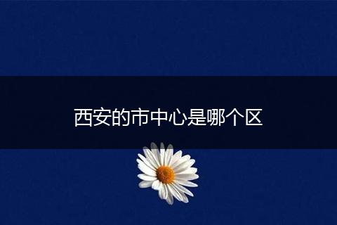 西安的市中心是哪个区