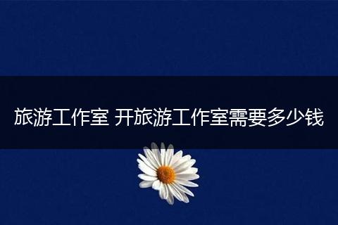旅游工作室 开旅游工作室需要多少钱