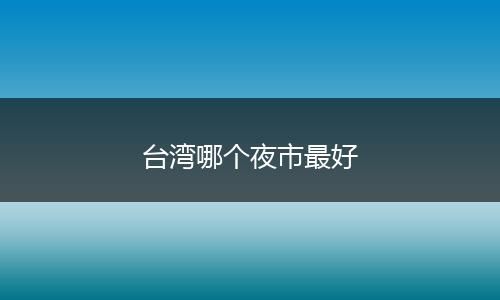 台湾哪个夜市最好