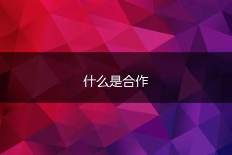 什么是合作