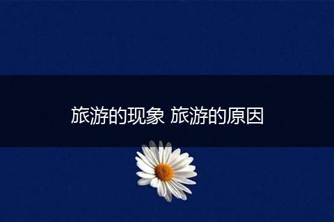 旅游的现象 旅游的原因