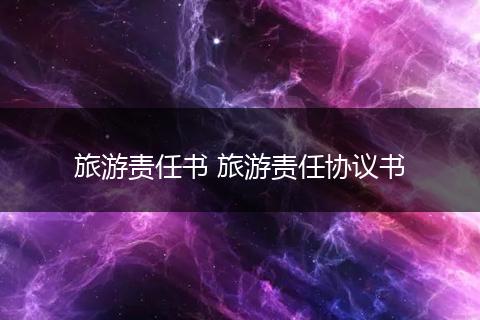 旅游责任书 旅游责任协议书