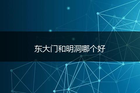 东大门和明洞哪个好