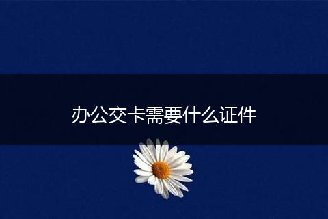 办公交卡需要什么证件