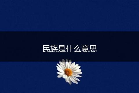 民族是什么意思