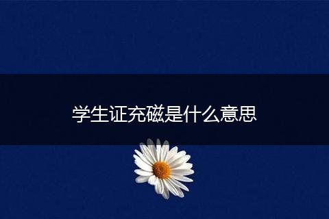 学生证充磁是什么意思