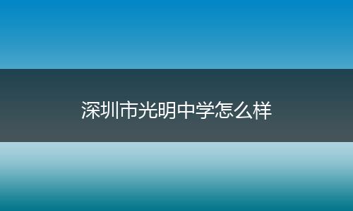 深圳市光明中学怎么样