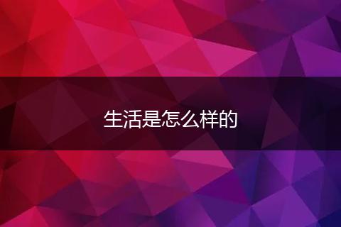 生活是怎么样的