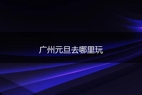 广州元旦去哪里玩