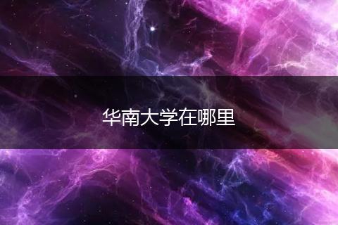 华南大学在哪里