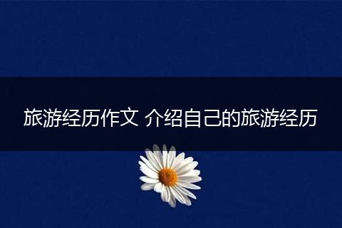 旅游经历作文 介绍自己的旅游经历