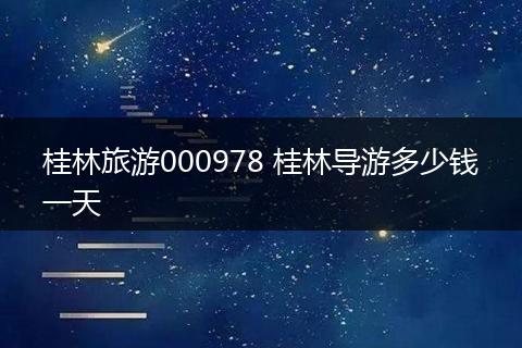 桂林旅游000978 桂林导游多少钱一天