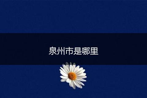 泉州市是哪里