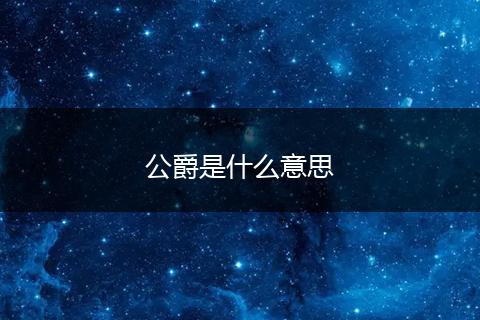 公爵是什么意思