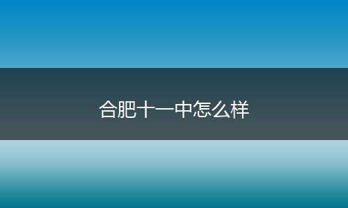 合肥十一中怎么样