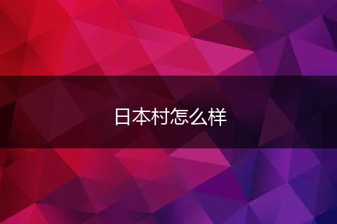 日本村怎么样