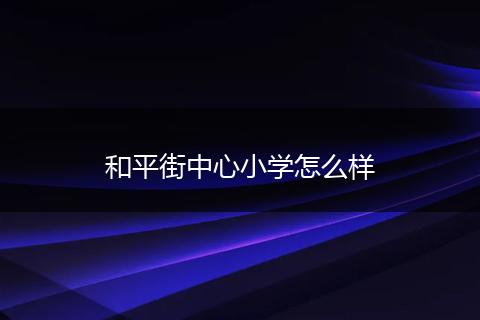 和平街中心小学怎么样